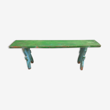 Antique bench green sidetable