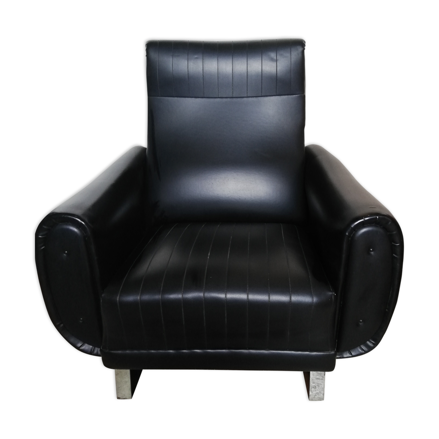 Luxury black Leather Armchair