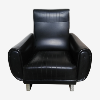 Luxury black Leather Armchair