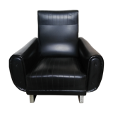 Fauteuil en cuir noir de luxe