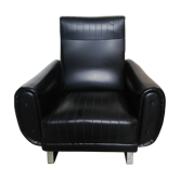 Fauteuil en cuir noir de luxe