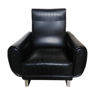 Fauteuil en cuir noir de luxe