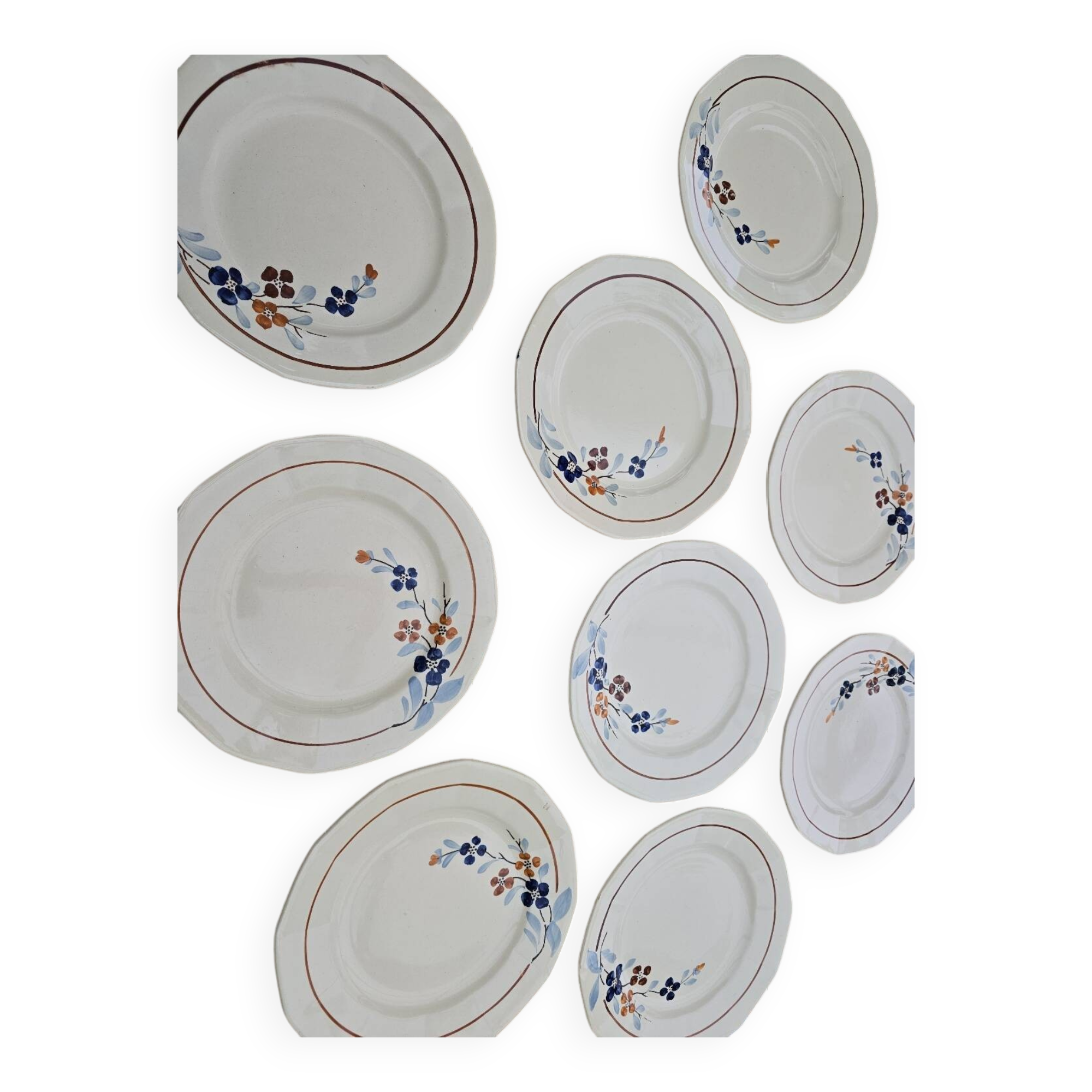 9 Sarreguemines plates model 5041