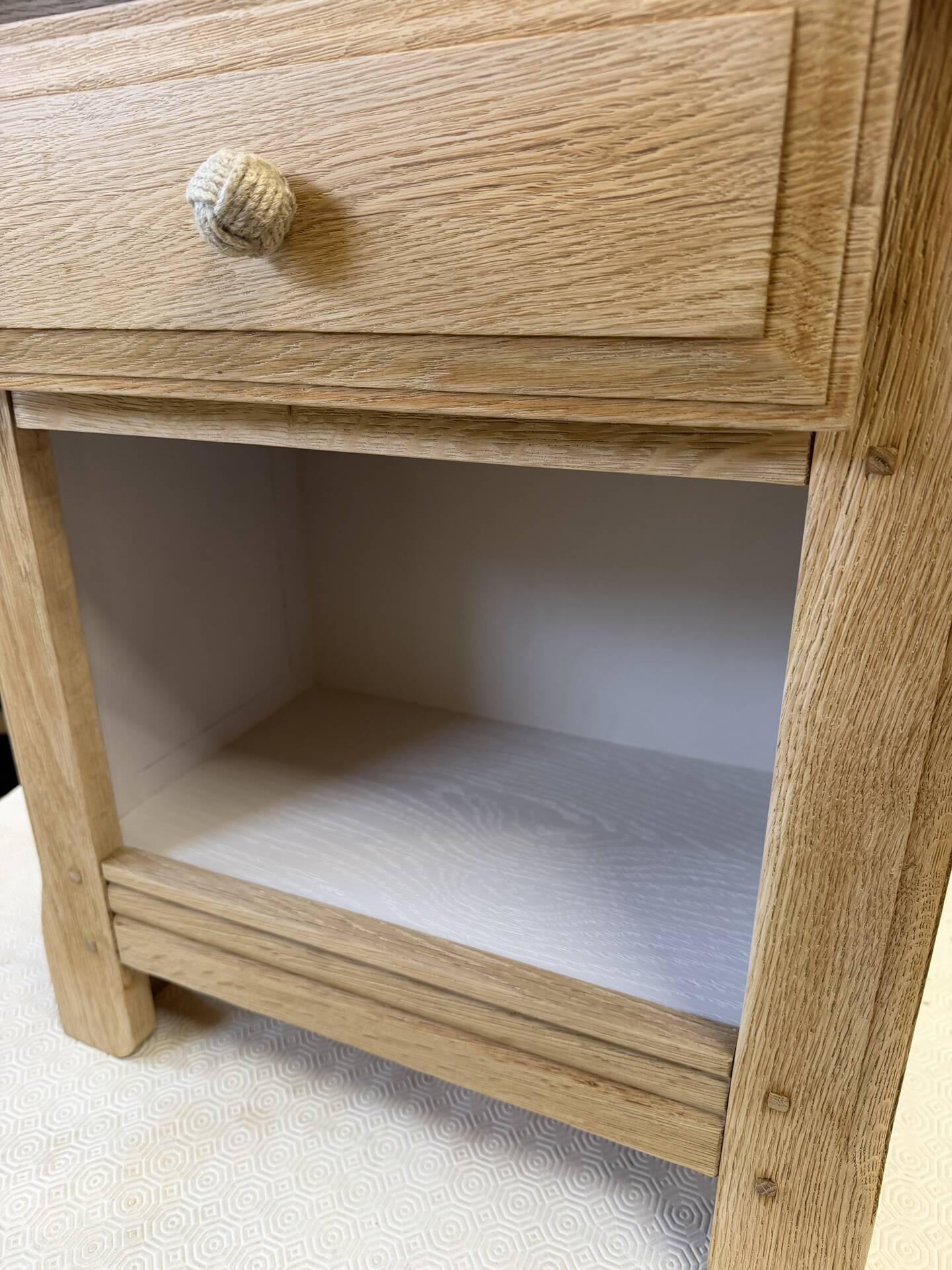 Solid oak bedside table