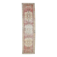 Turkish Red & Cream Oriental Vintage Runner Rug, 85x352Cm