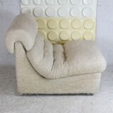 Chair "Space Age" in unbleached wool, France, circa 1970