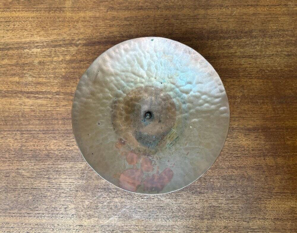 Handmade German copper candlestick from the mid-century by AWD, 1960s.