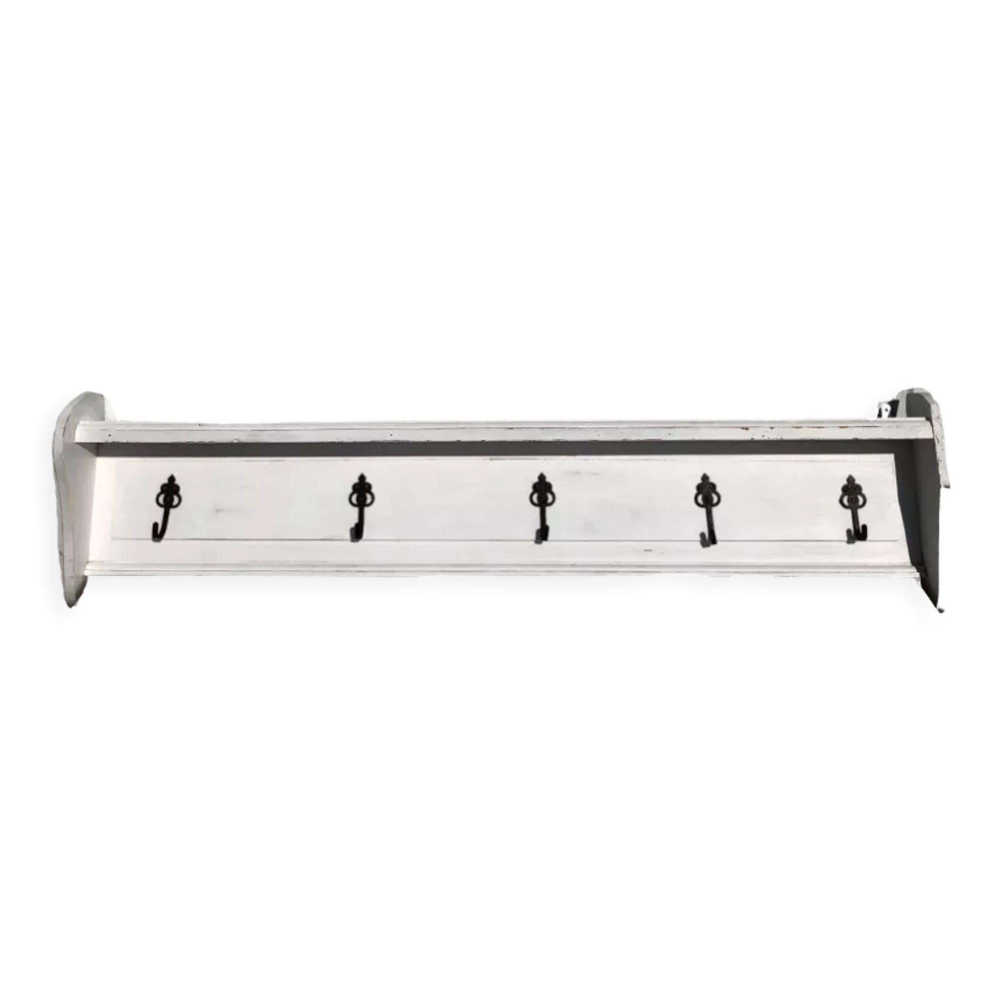 White wood wall coat rack
