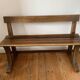 Solid oak school or church bench