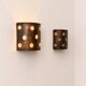 Pair of vintage wall sconces, hammered copper, France, 1970.