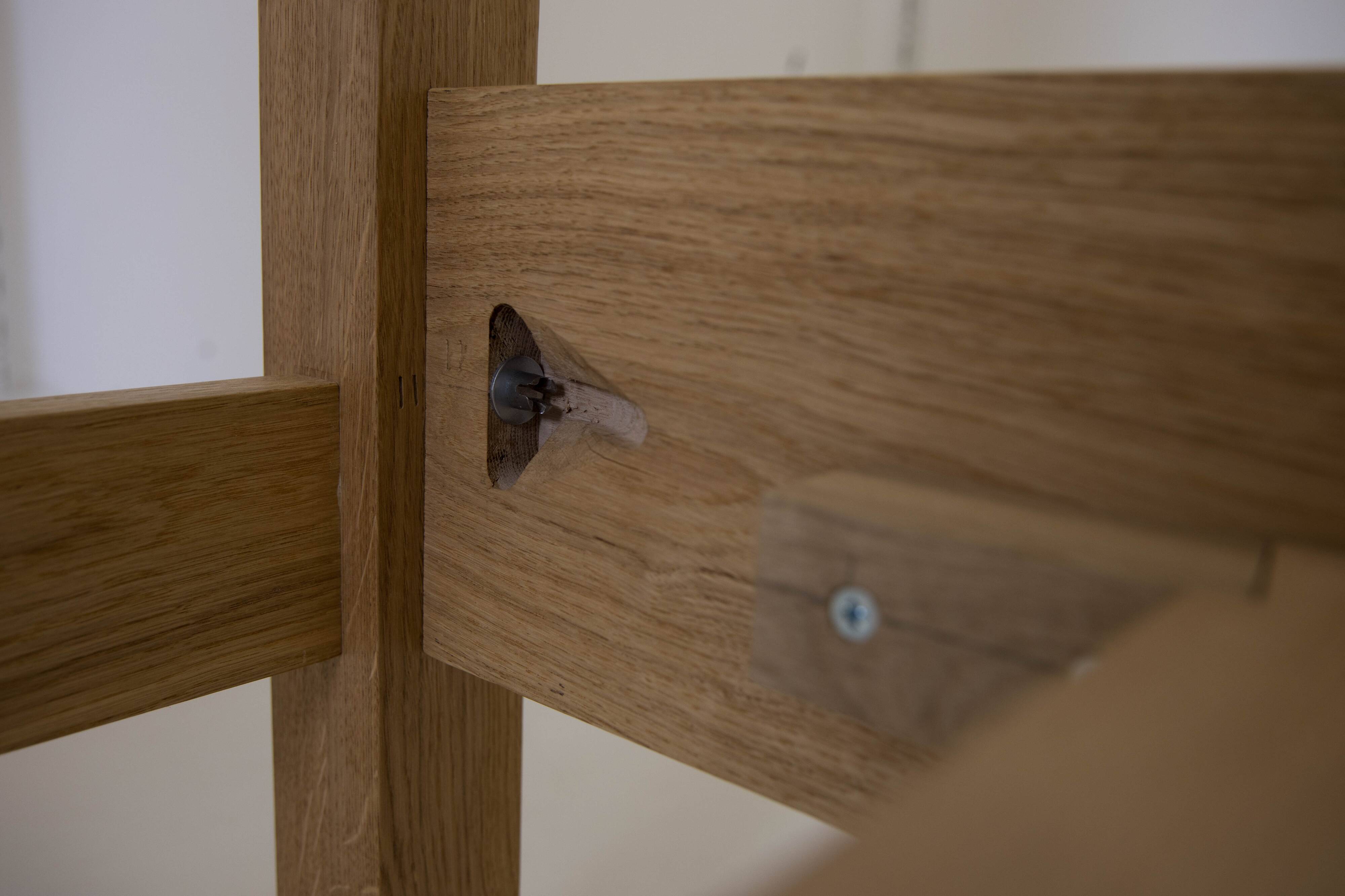 Double bed in solid oak