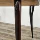 Mid-century mahogany dining table with aquamarine glass top