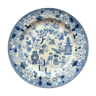 Plate XIXth soft porcelain of CHANTILLY: blue Japanese decoration