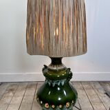 Vintage 1960s shaded green ceramic lamp
