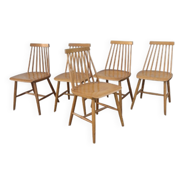 5 Scandinavian Stockholm chairs, 1960s-70s