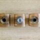 Set of 3 vintage wall lamps in smoked plexiglass, circa 1970's