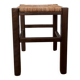 Tabouret en bois paillé