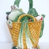 Pitcher jug goat "Vegetable basket" ceramic 1950s