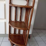 Old bamboo corner shelf measuring 92 cm high