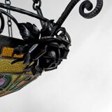 Art Deco wrought iron chandelier by Augustin Louis Calmels, France, Circa 1920