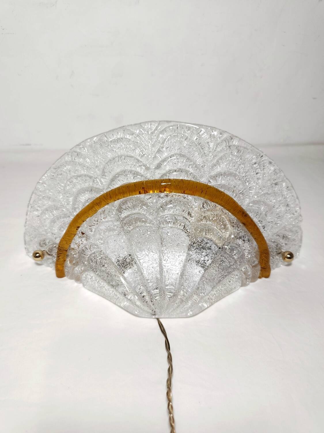 Aplique de pared de cristal de Murano. Italia, 1990.
