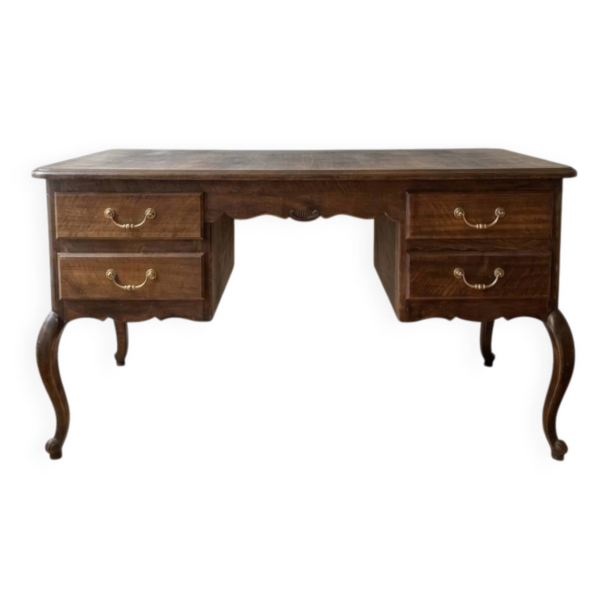 Antique Louis XV style desk in solid wood.
