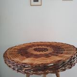 Large two-tone wicker tray