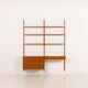 Danish vintage teak wall unit with a desk, 1960s