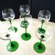 6 engraved white wine glasses from Alsace