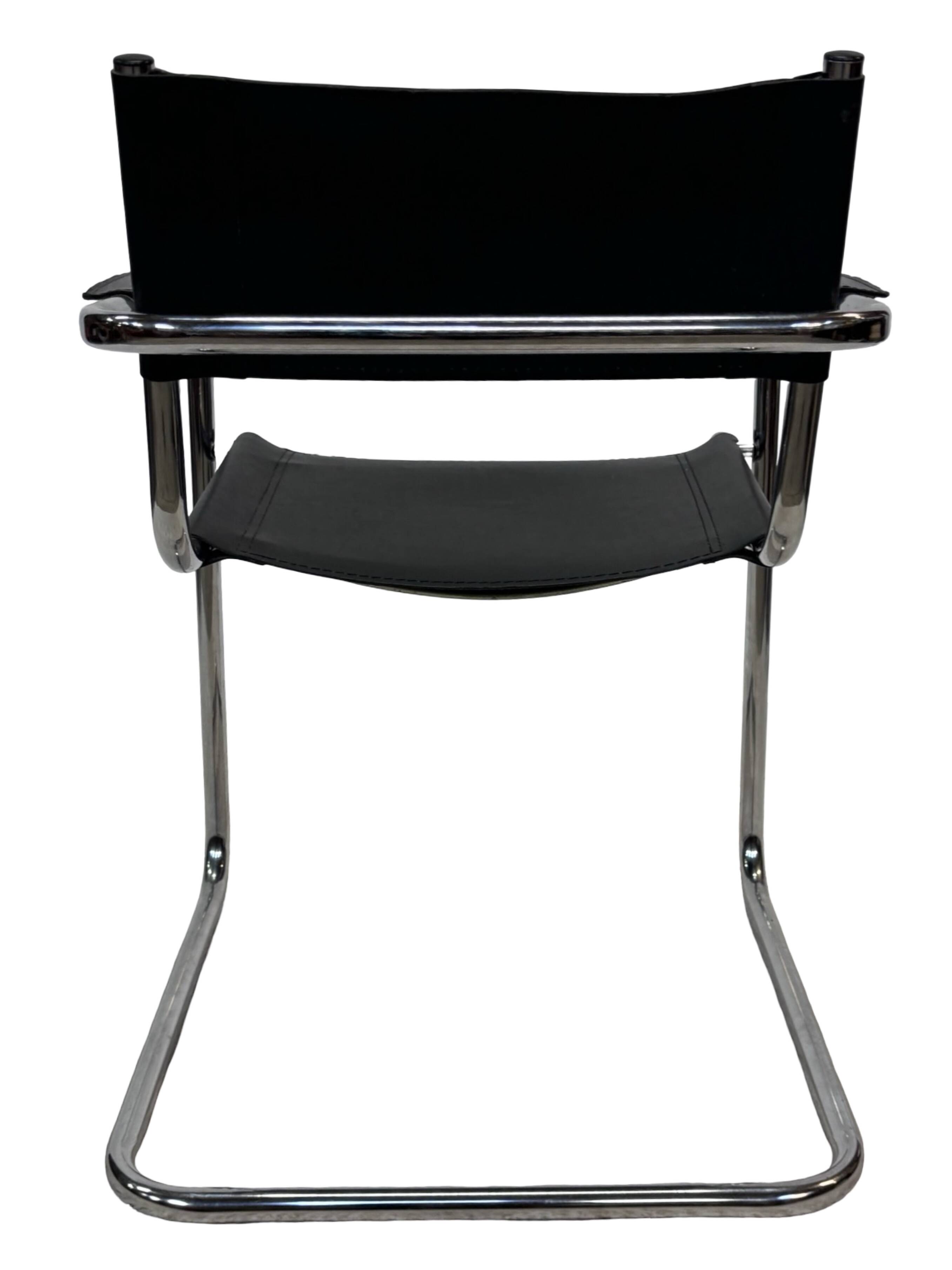 Vintage Breuer style leather chair B32/34 Italian Design