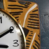 Clock silent rectangular vintage wall pendulum "Black ochre Jaz"