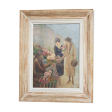 Tableau ancien huile sur panneau signé S Tramblay années 30