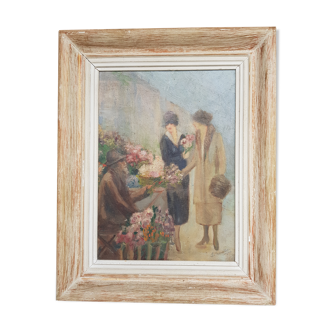 Tableau ancien huile sur panneau signé S Tramblay années 30