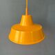 Small vintage yellow industrial pendant lamp