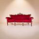 Vintage red baroque armchair / three-seater sofa