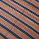 Navy Blue & Terracotta Hand Woven Turkish Striped Kilim Rug, 147x217 Cm