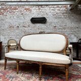 Canapé en bois naturel d’époque Louis XVI XVIIIème siècle