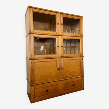 Ancien meuble M.D de rangement bibliothèque design Martin Dupuis chêne clair annees 50 vintage