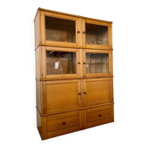 Ancien meuble M.D de rangement bibliothèque design Martin Dupuis chêne clair annees 50 vintage