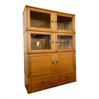 Old MD storage furniture bookcase design Martin Dupuis light oak 1950s vintage
