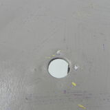 Steel garden table on cast iron base