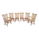 Set of 6 western bistro chairs, including 2 with armrests.