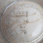 Old ironstone bowl from Digoin – Pink floral decoration – Vintage