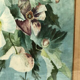 Pair of large watercolors. Bouquets of flowers Late nineteenth, early twentieth Stunt wooden frames and d