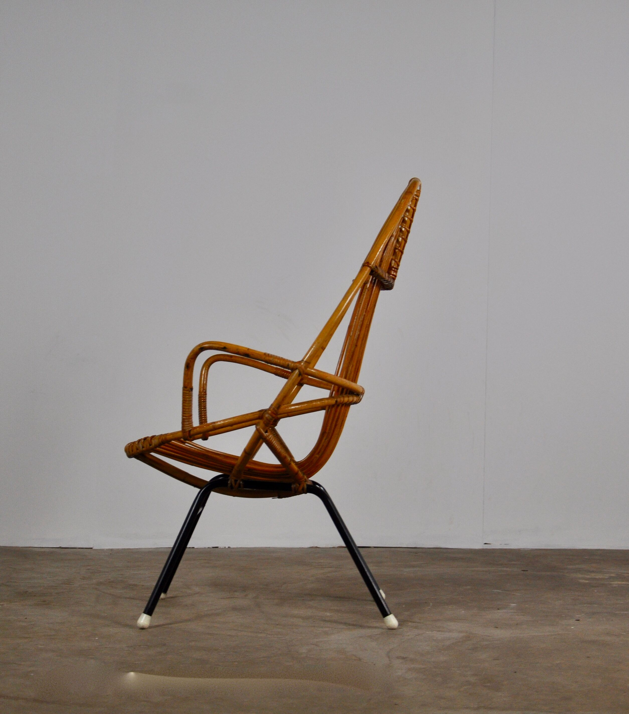 Rattan armchair by Rohe Noordwolde, Netherlands, 1960