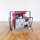 Metal magazine rack, wooden handle