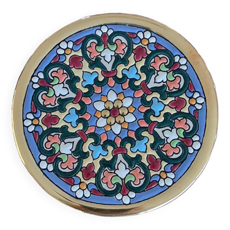 Gold enameled plate