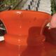 Suspension en opaline couleur orange flamboyante
