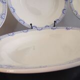 6 assiettes creuses faïence Saint Amand et Hamage blanc/bleu