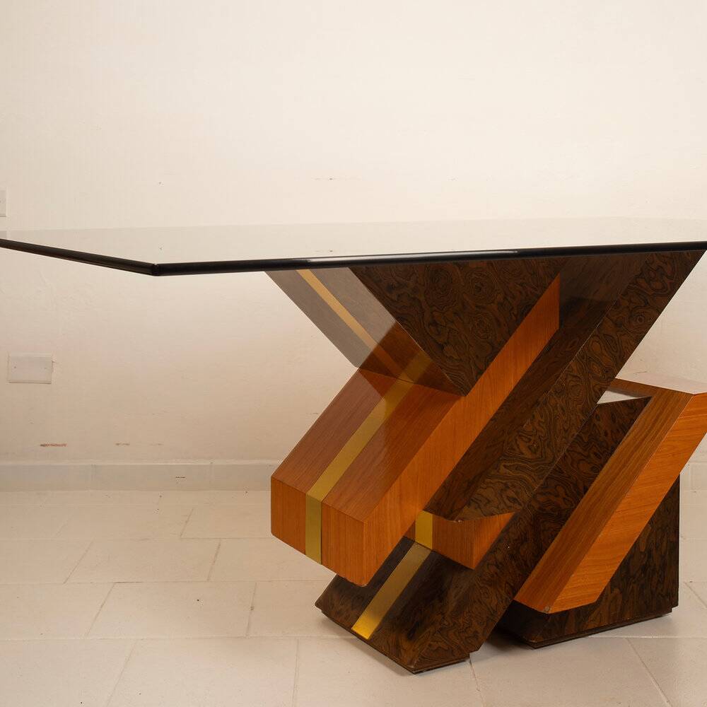 Postmodern sculptural table by Poggioli Italy 1970s